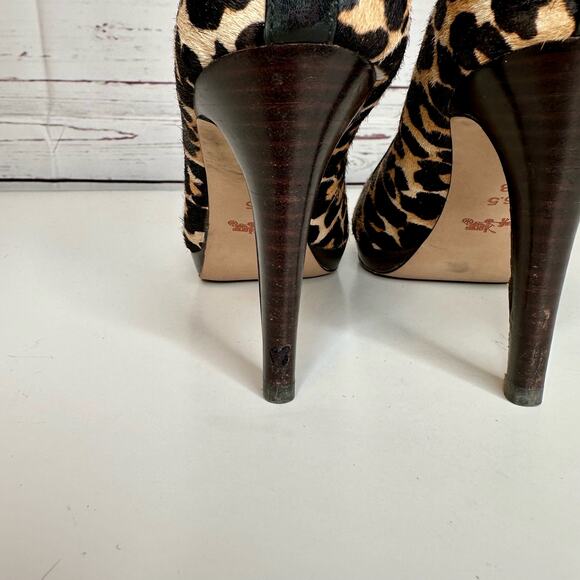 Coach | Giovanna Calf Hair Leopard Print Heels size 6.5 - Picture 2 of 10